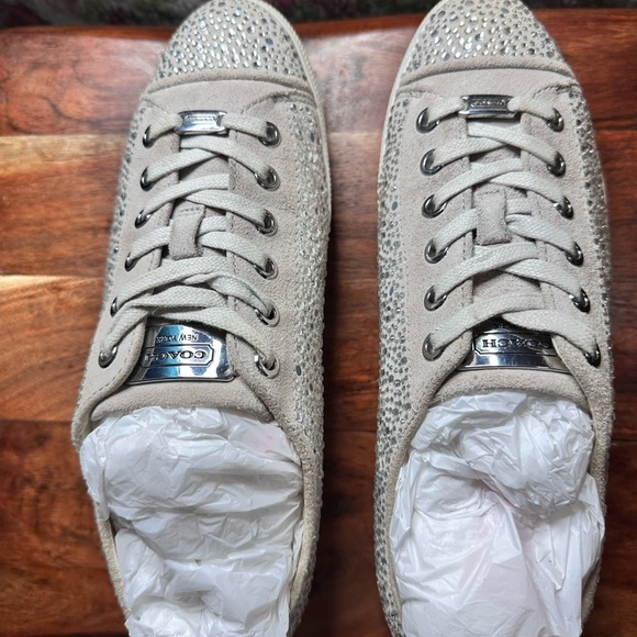 COACH STYLE # Q2047 Ladies Suede Rhinestone Sneakers - Picture 8 of 11